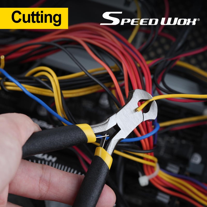 SPEEDWOX End Cutting Pliers Mini End Nippers 4 Inches Mini End Cutters Micro End Cutting Nippers Small Wire Cutter with Spring Fine Precision Professional Beading Tools for Pulling Nails Brads - Image 2